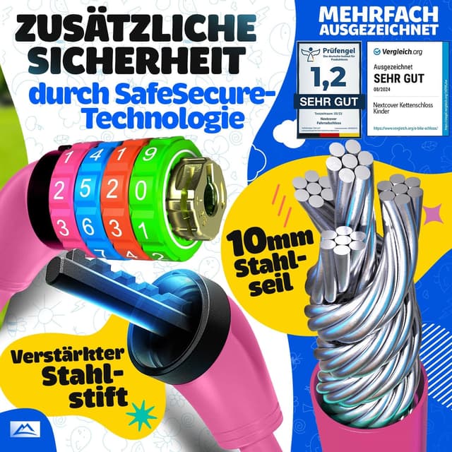 Detalle 2 de Nextcover NEXTCOVER® Zahlenschloss Kinder 90 cm