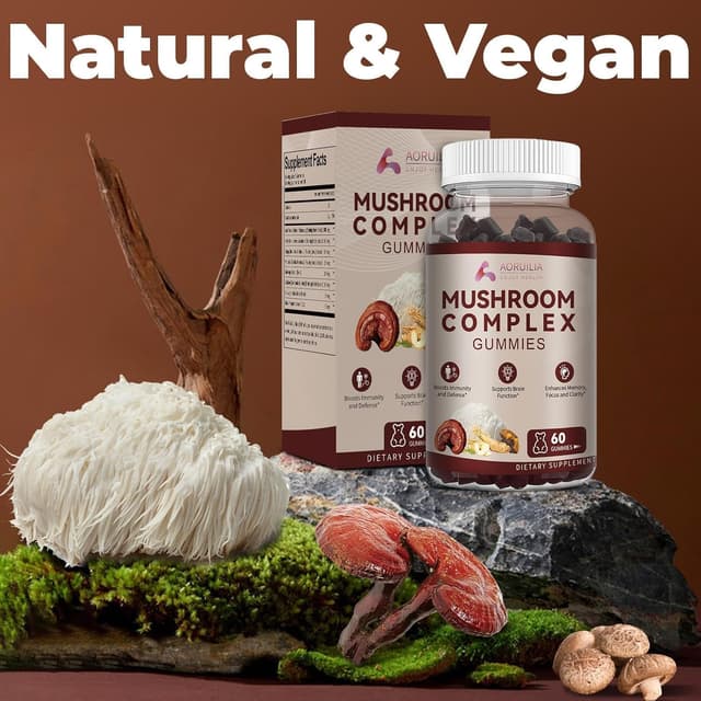 Detalle de 12-in-1 Mushroom Gummies (Soft Candies) – 60 count bottles, 2 bottles