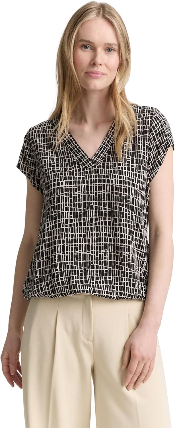 Thumbnail 6 de TOM TAILOR camicia da donna in viscosa fantasia con scollo a V