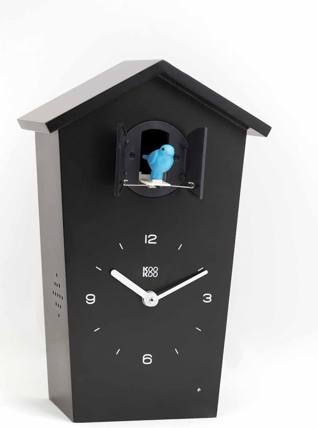 Detalle 2 de KOOKOO Birdhouse Noir, horloge murale coucou