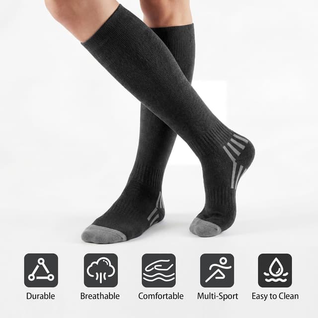 Detalle 2 de GRAPMKTG 3-Pack Knee-High Athletic Socks for Youth (Soccer, Baseball, Softball & More)