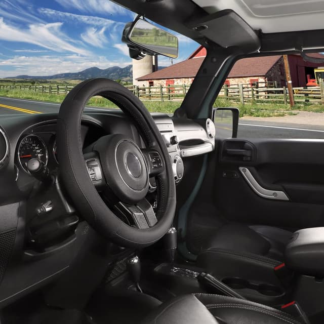 Thumbnail 6 de SEG Direct Microfiber Leather Steering Wheel Cover (Black) for 15.5–16 in Wheels