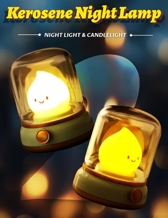 Detalle 2 de IHALO Kinder-Nachtlicht mit Touch-Dimmung, Timer und Akku (USB), warmweißes Stilllicht