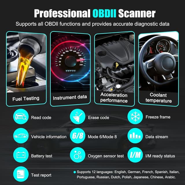 Detalle 2 de Veooneen OBD2 Scanner 1996+ Code Reader