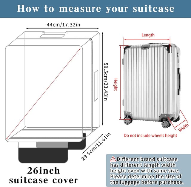 Thumbnail 6 de Yotako Upgraded Suitcase Covers with Zippered – Clear PVC luggage protector (26 inch)