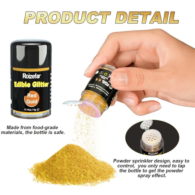 Detalle de Roizefar Essbares Glitzer Set 4 g 🍰
