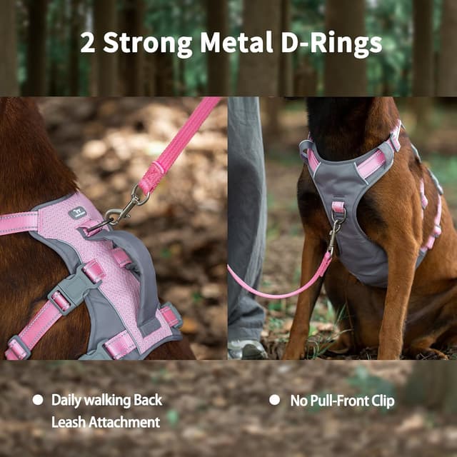 Thumbnail 6 de Huntboo Escape Proof Dog Harness Medium (Light Pink, M) with Anti-Pull Control Handle