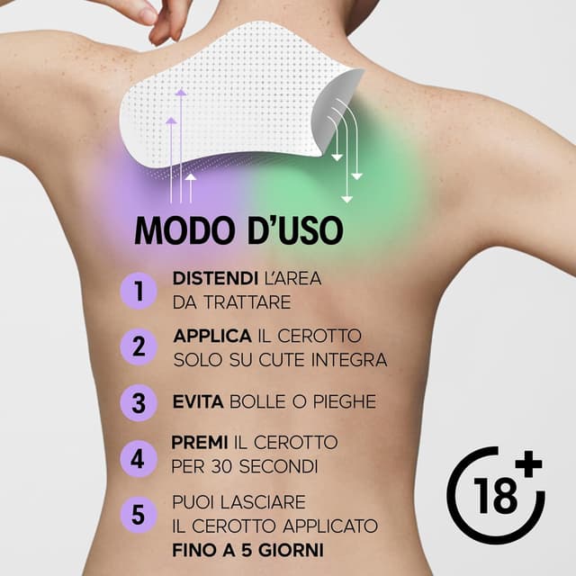 Detalle 2 de Initiv Cerotti per Collo: sollievo da dolori muscolari lievi a moderati fino a 5 giorni (4 cerotti)