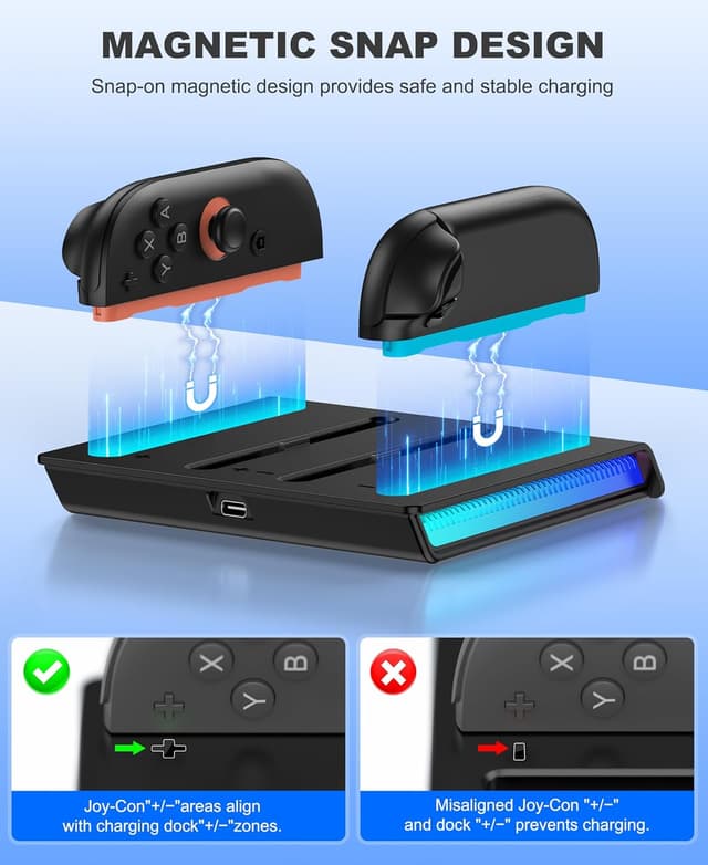 Detalle de HELLCOOL Switch 2 Ladestation für 4 Controller