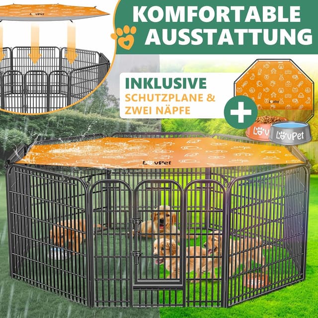 Thumbnail 2 de LovPet Welpenlaufstall Hundelaufstall XXL 8x80x80 cm