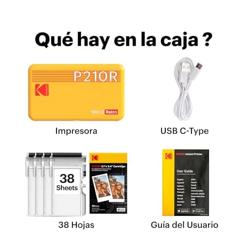 Thumbnail 7 de KODAK Mini 2 Retro Blanco (P210RW60): impresora fotográfica portátil con Bluetooth y 38 fotos