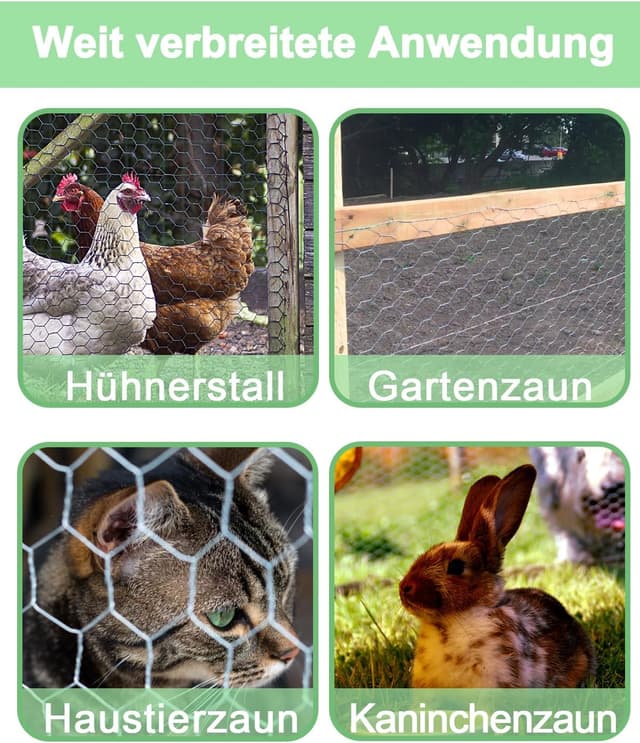 Thumbnail 6 de Hühnerdraht Hasendraht Verzinkt Silber 42×600 cm