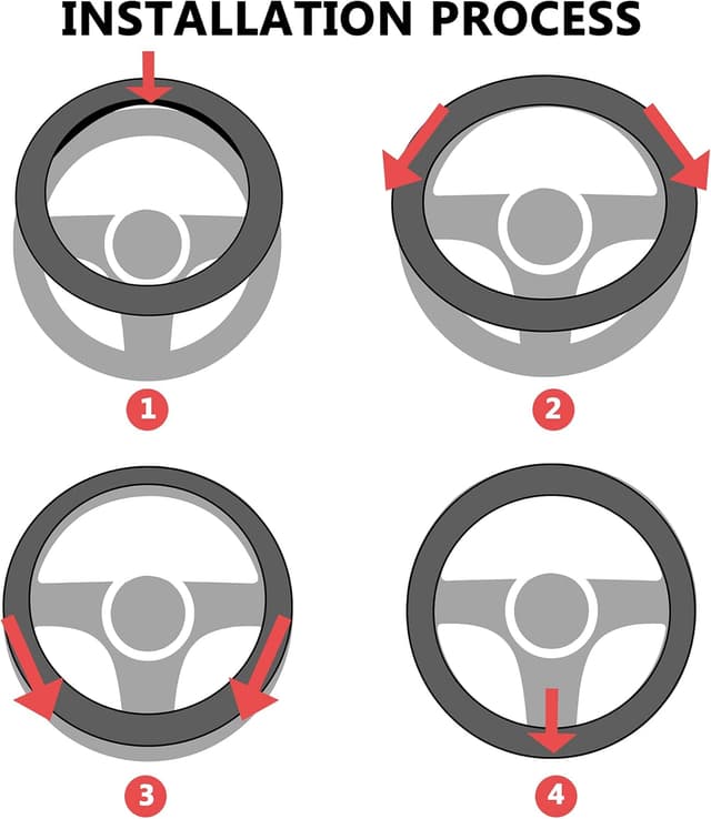 Detalle de Pahajim Steering Wheel Covers Soft Microfiber Leather Look Wheel Sleeve (15 inch) – Black Blue Line