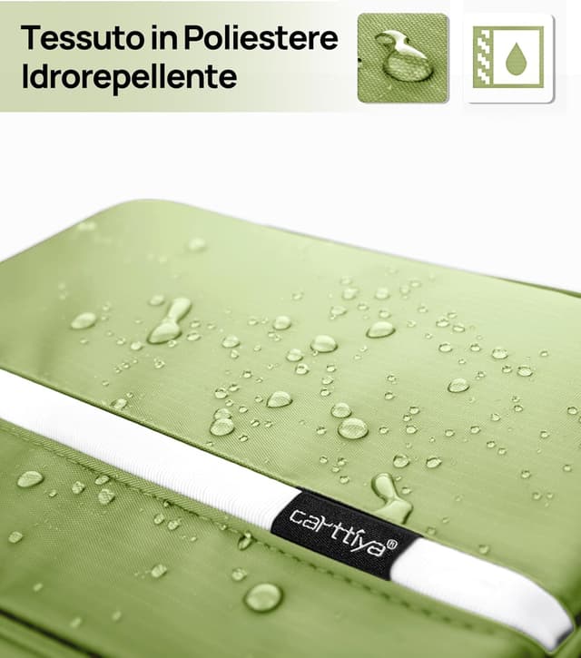 Detalle 2 de Carttiya Beauty Case da viaggio grande impermeabile con gancio in metallo, verde chiaro