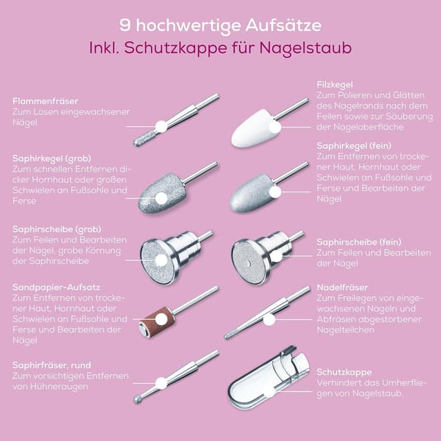 Thumbnail 6 de Beurer MP 100 elektrische Maniküre- und Pediküre-Profistation 20.000 U/min