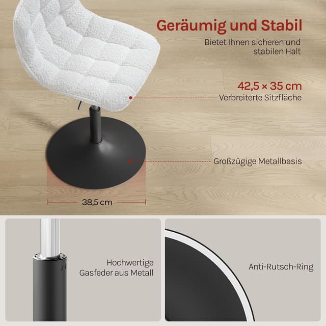 Thumbnail 6 de WOLTU Schminktisch Hocker Weiß verstellbar