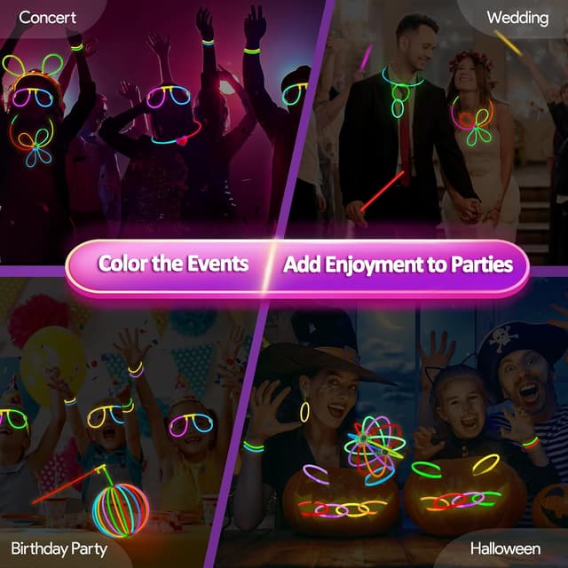 Thumbnail 6 de 326 Stück Knicklichter Party Set 150 Stäbe 🎉