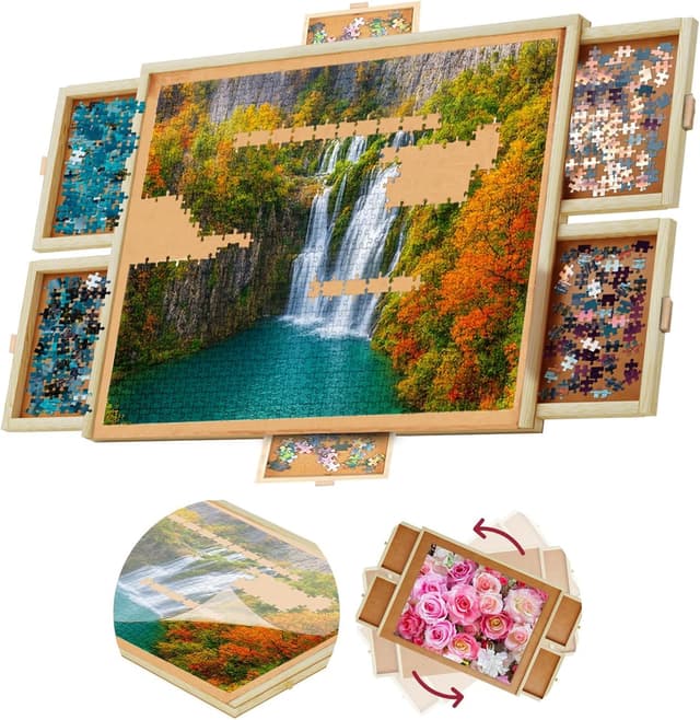 Imagen de 1500 Piece Wooden Jigsaw Puzzle Board 35×28" 🧩 en OfertitasTOP