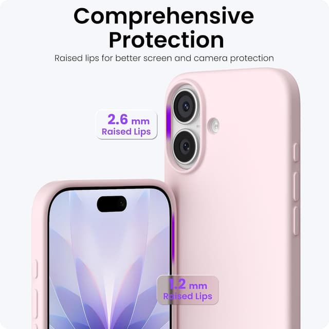 Detalle de ORNARTO Compatible with iPhone 17 6.3" Case in Slim Liquid Silicone (Chalk Pink)