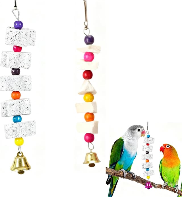 Imagen de Zhouocea 2 Pcs Cuttlefish Bone Bird Toy en OfertitasTOP