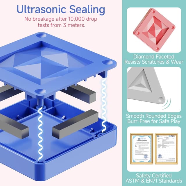 Detalle 2 de YOGOHEE Mattoncini magnetici da viaggio Montessori (40 pezzi) con scatola di latta