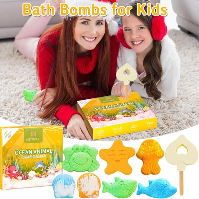 Thumbnail 6 de HEYMKGO Bath Bombs Gift Set (8 pcs) with essential oil scents and bubble love stick