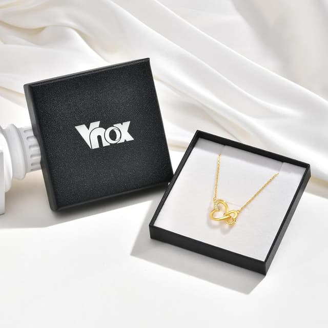 Detalle de VNOX Damen Halskette mit Herzanhänger 40+5 cm