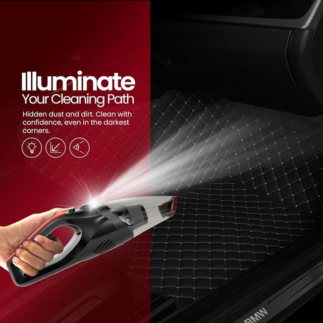 Detalle de Aerobe Advanced HandHeld Vacuum Cleaner (15,000 PA) – cordless car hoover with LED light