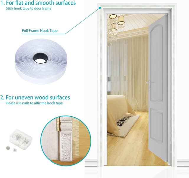 Detalle de Apalus zanzariera con magneti per portafinestra 100 x 240 cm (rete fine) bianco