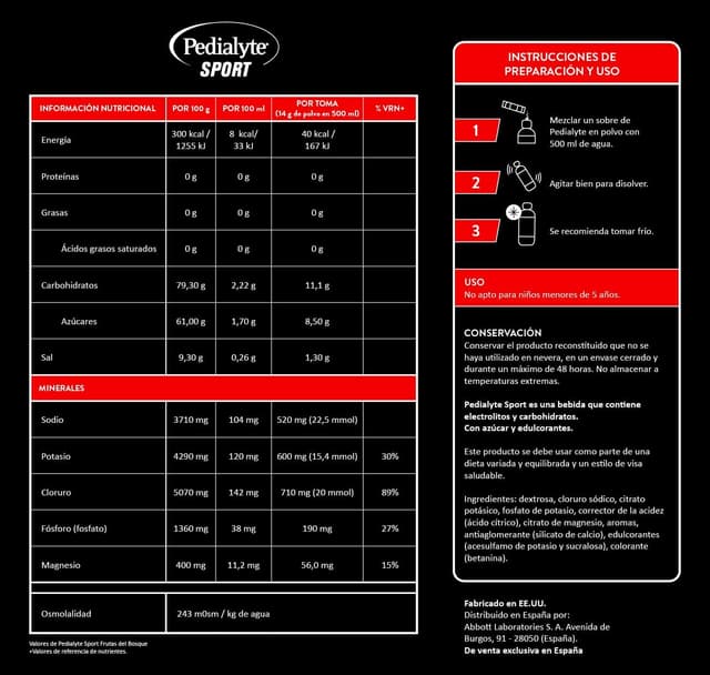 Thumbnail 6 de Pedialyte Sport 💪 Bebida Deportiva de Frutas del Bosque, 6 sobres