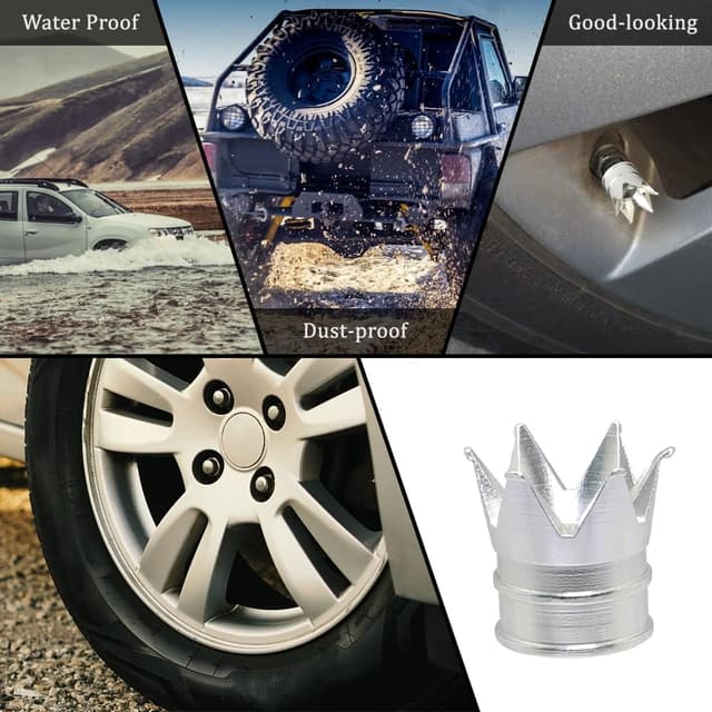 Thumbnail 6 de SENZEAL Crown Aluminium Tyre Valve Caps