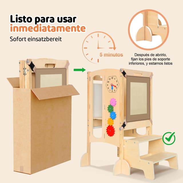 Detalle 2 de SOFTHOM Montessori Lernturm Klappbar ab 1 Jahr