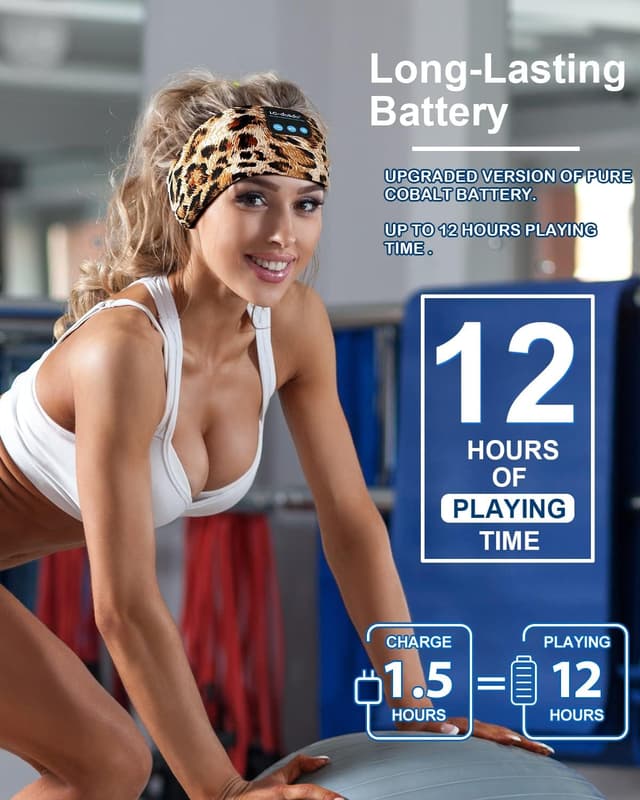 Detalle de LC-dolida Sleep Headphones Bluetooth with Sleep Mask and Thin HD Stereo Speakers