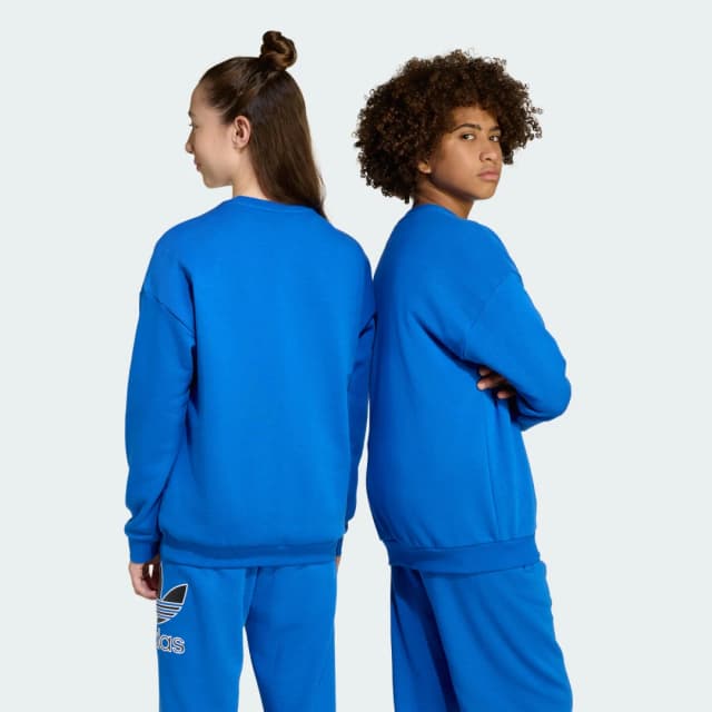 Detalle de adidas Sudadera Trefoil cuello redondo para adolescentes