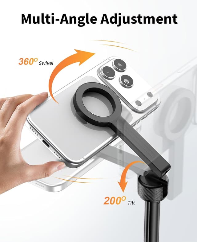 Detalle de Vimose 65" Magnetic Tripod for iPhone with Remote (MagSafe-compatible selfie stick tripod)