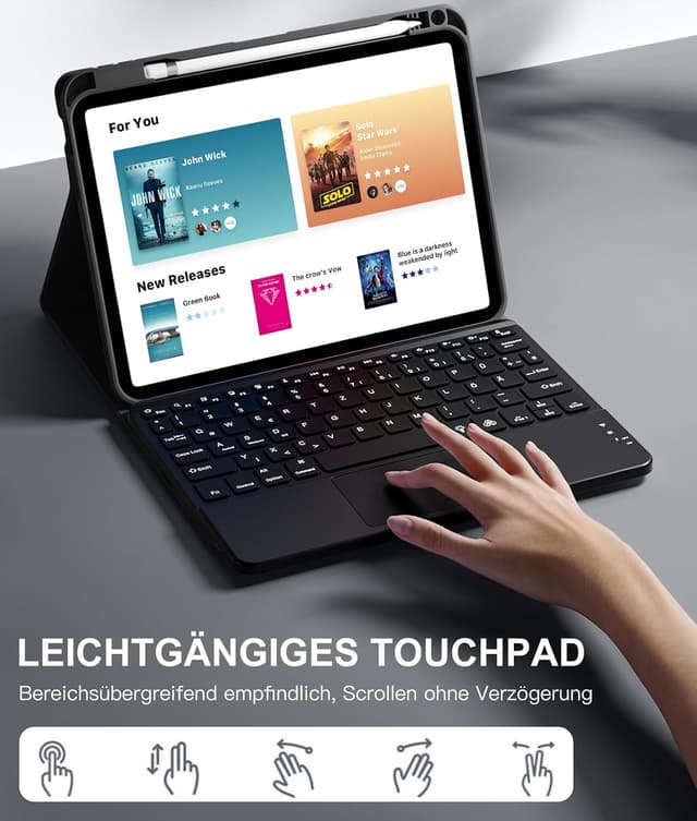 Detalle de Vobafe Touchpad Tastaturhülle iPad A16 11