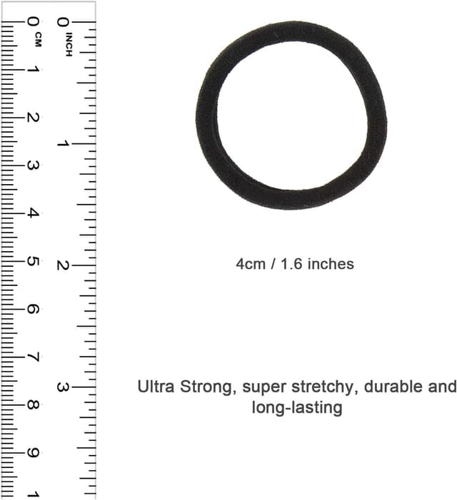 Detalle 2 de HOYOLS élastiques cheveux noirs 4 cm