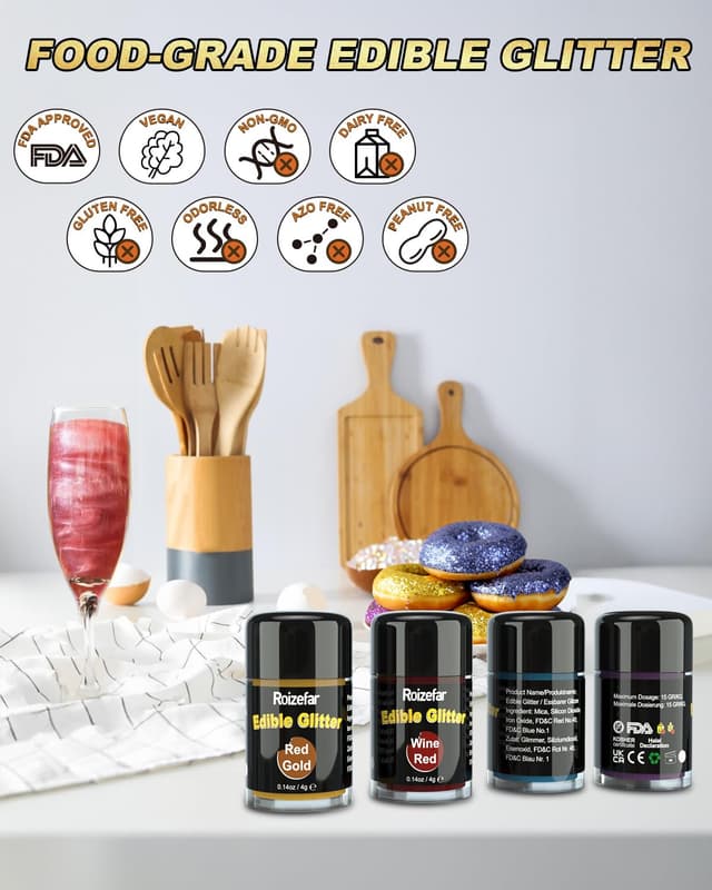Thumbnail 4 de Roizefar Essbares Glitzer Set 4 g đ°