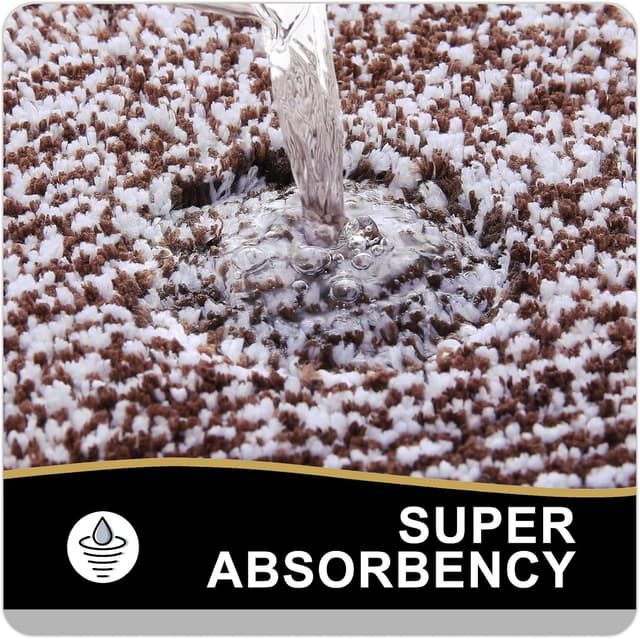 Detalle 2 de OLANLY Microfiber Bathroom Rugs 24x16 (Brown) — Extra Soft, Non-Slip, Machine Washable Bath Mat