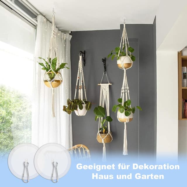 Detalle 2 de Dreamark 100 selbstklebende Deckenhaken transparent inkl. Fahnenmast-Clips (ohne Bohren)