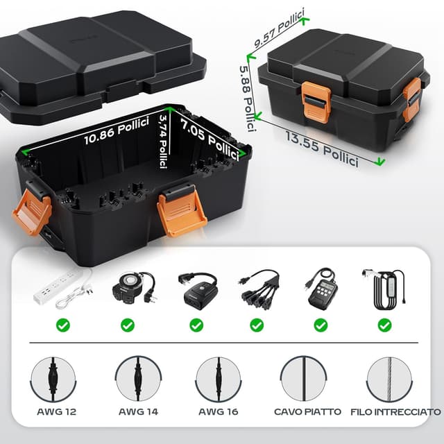 Thumbnail 1 de Diivoo Große Kabelbox 34x24x15 cm