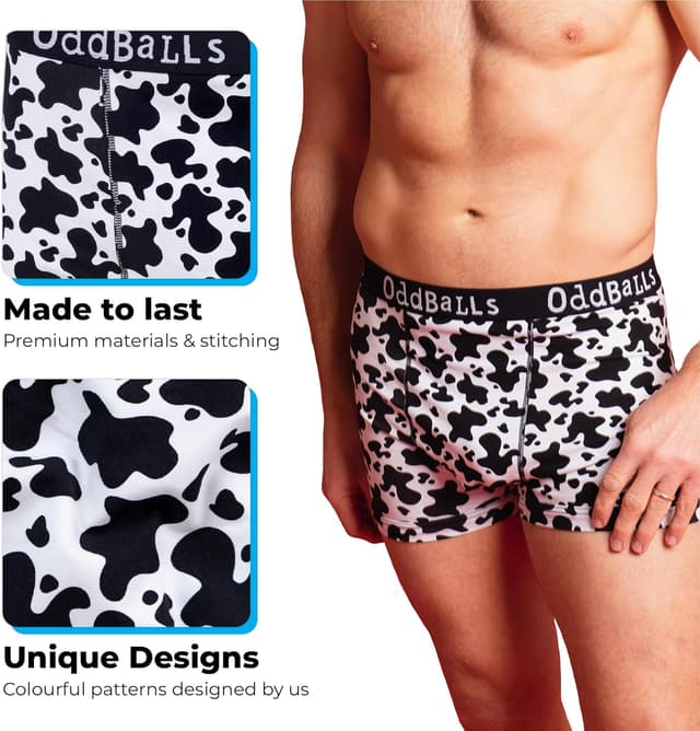 Detalle de OddBalls Men’s Boxers 4 Pack – Patterned Cotton Boxer Briefs
