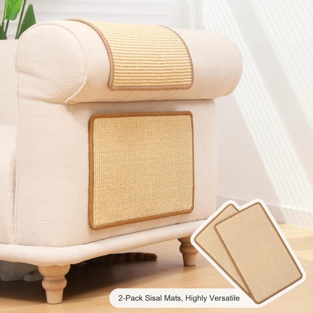 Thumbnail 6 de FUKUMARU 2-Pack Cat Scratching Mat (Natural Sisal) 50 x 30 cm