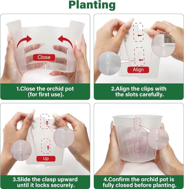 Thumbnail 4 de Bonviee 12-Pack Side-Open Orchid Pots 13cm