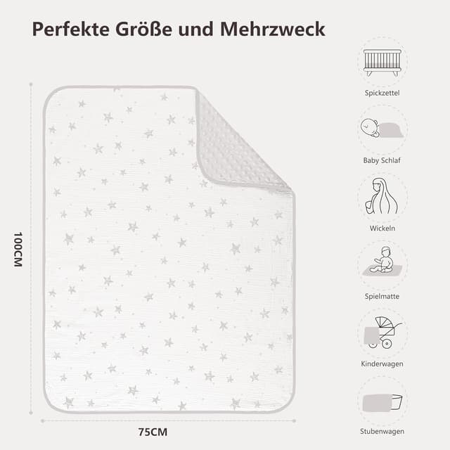 Thumbnail 2 de Susurration Babydecke Baumwolle 75x100 cm Cream Star