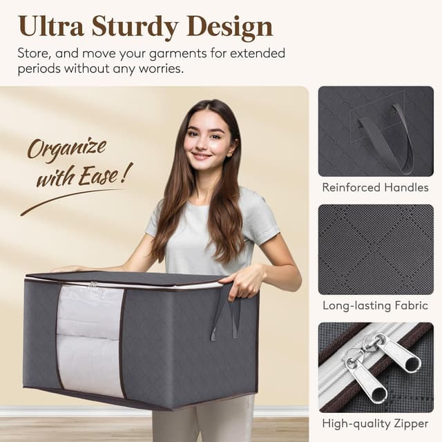 Thumbnail 3 de Lifewit 6-Pack Foldable Storage Bins for Bedding