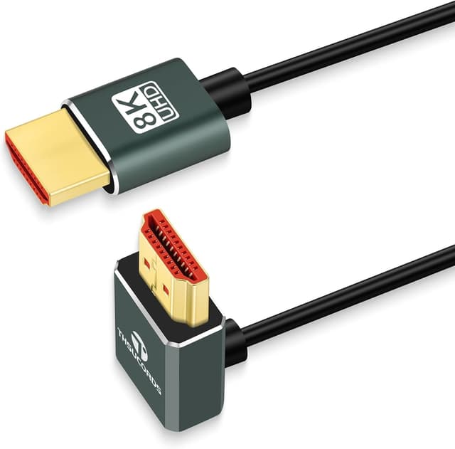 Detalle 2 de Thsucords ultradünnes 8K HDMI 2.1 Winkelkabel (90° nach oben) 0,5 m für PS5, Roku TV, Blu-ray