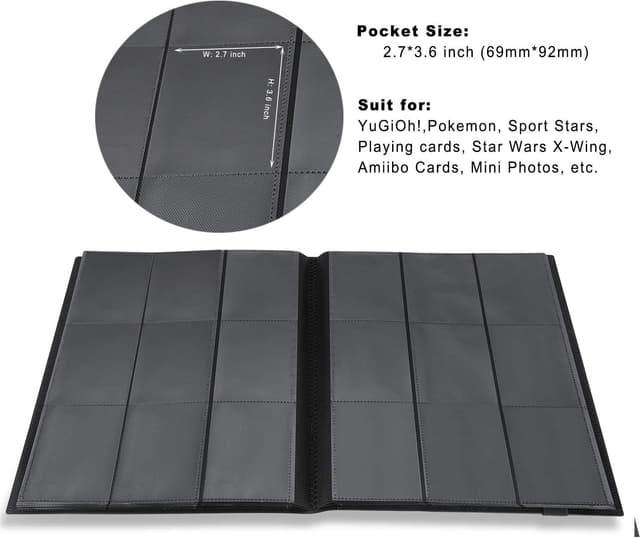 Detalle de MUROAD Classeur pour cartes à collectionner 360 cartes 🎴