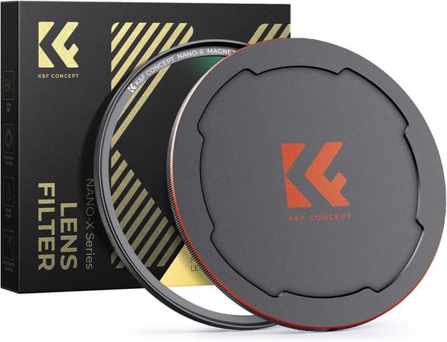 Detalle de K&F CONCEPT Nano-Xcel Magnetico 52 mm: filtro UV con sistema magnetico e copriobiettivo