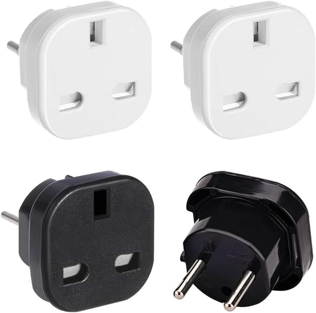 Detalle de UK to Europe Plug Adapter 4 pack